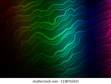 Dark Multicolor, Rainbow vector pattern with bubble shapes. A vague circumflex abstract illustration with gradient. Pattern for your business design.