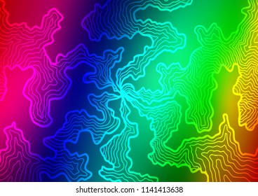 Dark Multicolor, Rainbow vector pattern with lava shapes. Colorful abstract illustration with gradient lines. Marble style for your business design.