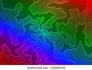 Dark Multicolor, Rainbow vector pattern with bent ribbons. Blurred geometric sample with gradient bubbles.  The template for cell phone backgrounds.
