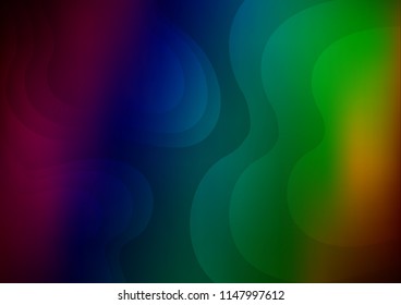 Dark Multicolor, Rainbow vector pattern with lamp shapes. A sample with blurred bubble shapes. The elegant pattern for brand book.