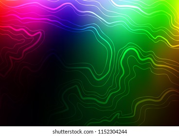 Dark Multicolor, Rainbow vector pattern with narrow lines. Blurred decorative design in simple style with lines. The template can be used as a background.