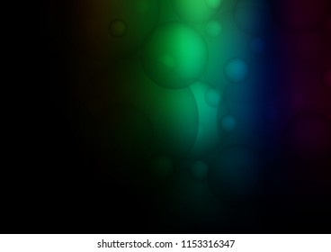 Dark Multicolor, Rainbow vector pattern with spheres. Modern abstract illustration with colorful water drops. Beautiful design for your business natural advert.