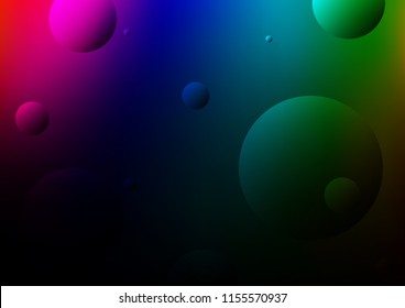 Dark Multicolor, Rainbow vector pattern with spheres. Modern abstract illustration with colorful water drops. Beautiful design for your business natural advert.