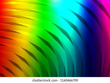 Dark Multicolor, Rainbow vector pattern with narrow lines. Lines on blurred abstract background with gradient. Smart design for your business advert.