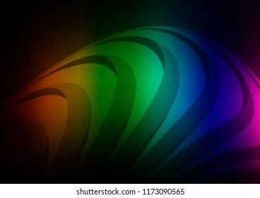 Dark Multicolor, Rainbow vector pattern with narrow lines. Modern geometrical abstract illustration with staves. The pattern can be used as ads, poster, banner for commercial.