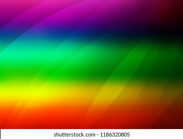 Dark Multicolor, Rainbow vector pattern with narrow lines. Decorative shining illustration with lines on abstract template. Smart design for your business advert.