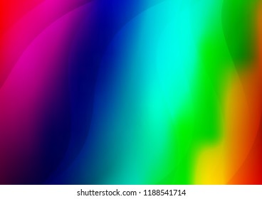Dark Multicolor, Rainbow vector pattern with narrow lines. Lines on blurred abstract background with gradient. The pattern can be used as ads, poster, banner for commercial.