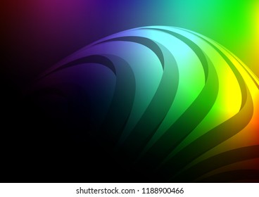 Dark Multicolor, Rainbow vector pattern with narrow lines. Lines on blurred abstract background with gradient. The template can be used as a background.