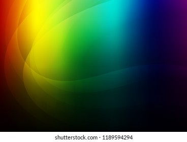Dark Multicolor, Rainbow vector pattern with curved circles. Creative geometric illustration in marble style with gradient. A new texture for your  ad, booklets, leaflets.