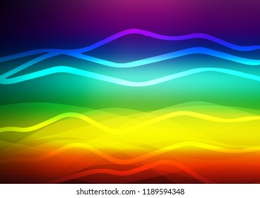Dark Multicolor, Rainbow vector pattern with narrow lines. Modern geometrical abstract illustration with staves. The pattern can be used for websites.