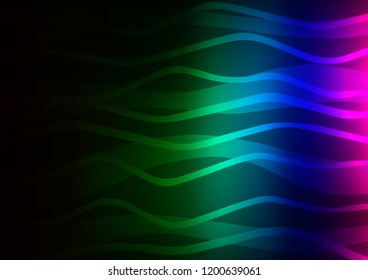 Dark Multicolor, Rainbow vector pattern with narrow lines. Modern geometrical abstract illustration with staves. The pattern can be used as ads, poster, banner for commercial.
