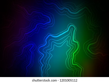 Dark Multicolor, Rainbow vector pattern with lava shapes. Shining illustration, which consist of blurred lines, circles. Marble style for your business design.