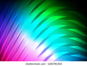 Dark Multicolor, Rainbow vector pattern with narrow lines. Glitter abstract illustration with colored sticks. Best design for your ad, poster, banner.