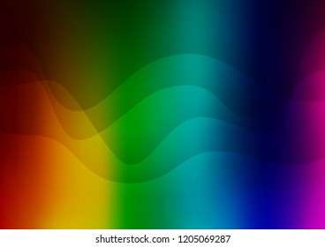 Dark Multicolor, Rainbow vector pattern with lamp shapes. An elegant bright illustration with gradient. The elegant pattern for brand book.