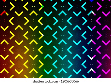 Dark Multicolor, Rainbow vector pattern with narrow lines. Decorative shining illustration with lines on abstract template. Smart design for your business advert.
