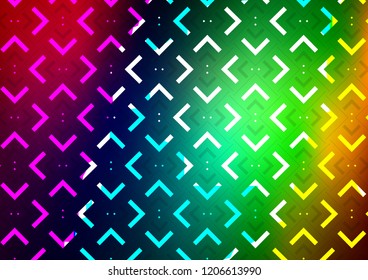 Dark Multicolor, Rainbow vector pattern with narrow lines. Glitter abstract illustration with colored sticks. The pattern can be used for busines ad, booklets, leaflets