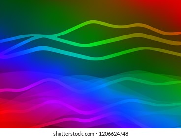 Dark Multicolor, Rainbow vector pattern with narrow lines. Modern geometrical abstract illustration with staves. The pattern can be used for websites.