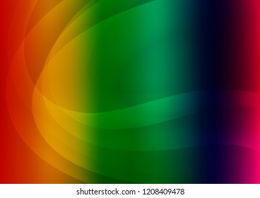Dark Multicolor, Rainbow vector pattern with lamp shapes. Shining illustration, which consist of blurred lines, circles. Pattern for your business design.