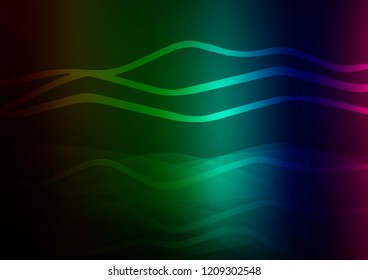 Dark Multicolor, Rainbow vector pattern with narrow lines. Blurred decorative design in simple style with lines. The pattern can be used for busines ad, booklets, leaflets