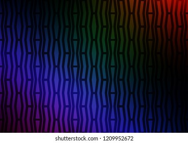 Dark Multicolor, Rainbow vector pattern with narrow lines. Modern geometrical abstract illustration with staves. The pattern can be used for websites.