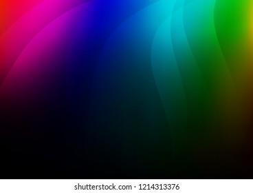Dark Multicolor, Rainbow vector pattern with narrow lines. Glitter abstract illustration with colored sticks. The template can be used as a background.