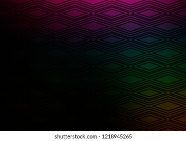 Dark Multicolor, Rainbow vector pattern with lines, rectangles. Modern geometric abstract illustration with lines, squares. Pattern for websites, landing pages.