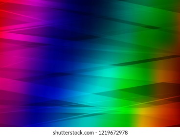 Dark Multicolor, Rainbow vector pattern with narrow lines. Shining colored illustration with narrow lines. The pattern can be used for busines ad, booklets, leaflets