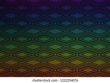 Dark Multicolor, Rainbow vector pattern with lines, rectangles. Modern geometric abstract illustration with lines, squares. Pattern for ads, posters, banners.