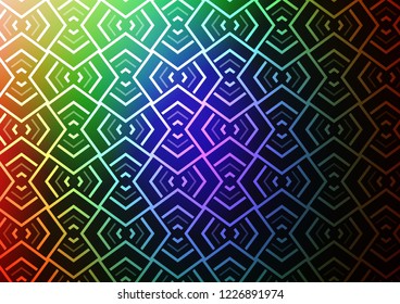 Dark Multicolor, Rainbow vector pattern with narrow lines. Shining colored illustration with narrow lines. Pattern for ads, posters, banners.