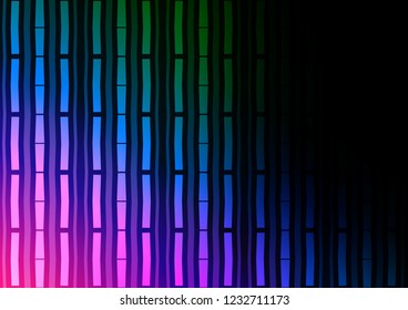 Dark Multicolor, Rainbow vector pattern with narrow lines. Modern geometrical abstract illustration with staves. The pattern can be used for busines ad, booklets, leaflets