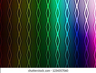 Dark Multicolor, Rainbow vector pattern with lines, rectangles. Colorful illustration with lines, cubes on abstract template. Best design for your ad, poster, banner.