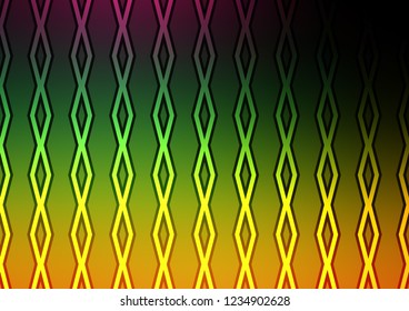 Dark Multicolor, Rainbow vector pattern with lines, rectangles. Colorful decorative design in simple style with lines, rhombuses. Pattern for ads, posters, banners.
