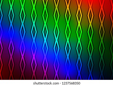 Dark Multicolor, Rainbow vector pattern with lines, rectangles. Colorful decorative design in simple style with lines, rhombuses. Pattern for websites, landing pages.