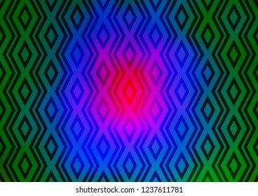 Dark Multicolor, Rainbow vector pattern with lines, rectangles. Modern geometric abstract illustration with lines, squares. Pattern for websites, landing pages.