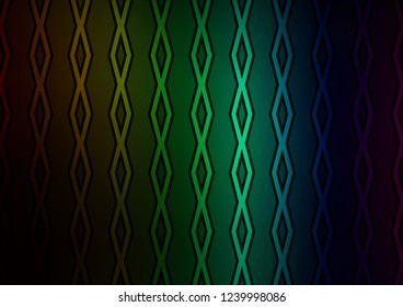 Dark Multicolor, Rainbow vector pattern with lines, rectangles. Colorful illustration with lines, cubes on abstract template. Pattern for websites, landing pages.