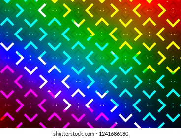Dark Multicolor, Rainbow vector pattern with narrow lines. Glitter abstract illustration with colored sticks. The template can be used as a background.