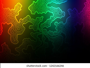 Dark Multicolor, Rainbow vector pattern with lamp shapes. Brand new colored illustration in marble style with gradient. Marble design for your web site.