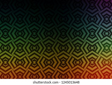 Dark Multicolor, Rainbow vector pattern with narrow lines. Glitter abstract illustration with colored sticks. Best design for your ad, poster, banner.