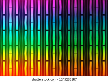 Dark Multicolor, Rainbow vector pattern with narrow lines. Lines on blurred abstract background with gradient. The pattern can be used for websites.