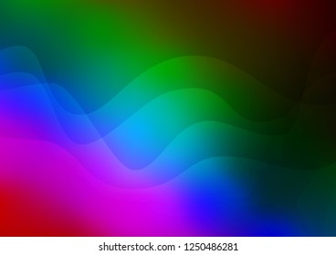 Dark Multicolor, Rainbow vector pattern with curved circles. A sample with blurred bubble shapes. The elegant pattern for brand book.