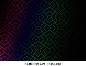 Dark Multicolor, Rainbow vector pattern with narrow lines. Modern geometrical abstract illustration with staves. Pattern for websites, landing pages.