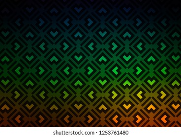 Dark Multicolor, Rainbow vector pattern with narrow lines. Shining colored illustration with narrow lines. Backdrop for TV commercials.