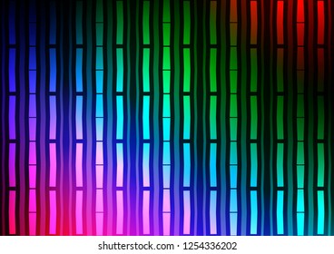 Dark Multicolor, Rainbow vector pattern with narrow lines. Modern geometrical abstract illustration with staves. The pattern can be used for busines ad, booklets, leaflets