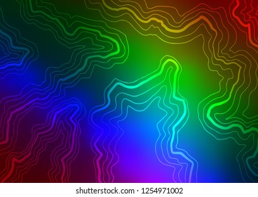 Dark Multicolor, Rainbow vector pattern with lamp shapes. Glitter abstract illustration with wry lines. Textured wave pattern for backgrounds.