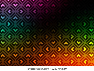Dark Multicolor, Rainbow vector pattern with narrow lines. Blurred decorative design in simple style with lines. Pattern for websites, landing pages.
