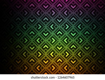 Dark Multicolor, Rainbow vector pattern with lines, rectangles. Modern geometric abstract illustration with lines, squares. Best design for your ad, poster, banner.