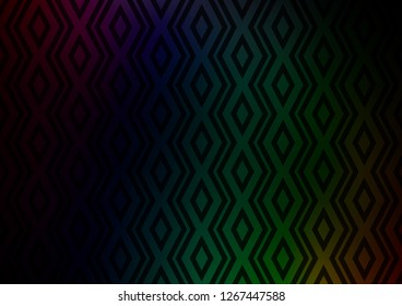 Dark Multicolor, Rainbow vector pattern with lines, rectangles. Modern geometric abstract illustration with lines, squares. Pattern for websites, landing pages.