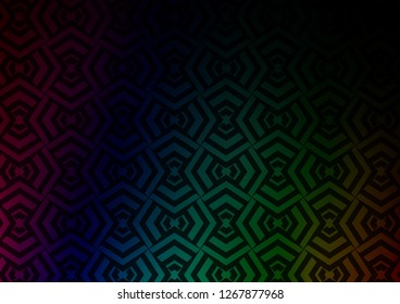 Dark Multicolor, Rainbow vector pattern with narrow lines. Lines on blurred abstract background with gradient. Backdrop for TV commercials.