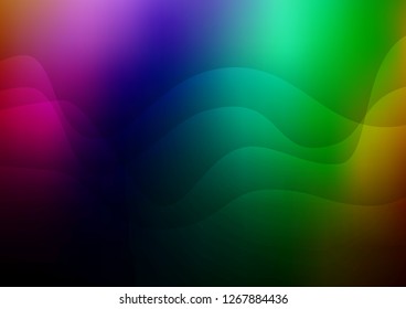 Dark Multicolor, Rainbow vector pattern with liquid shapes. Colorful illustration in abstract marble style with gradient. Textured wave pattern for backgrounds.