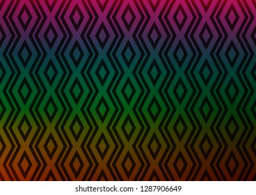 Dark Multicolor, Rainbow vector pattern with lines, rectangles. Shining colorful illustration with lines, rectangles. Pattern for business booklets, leaflets.